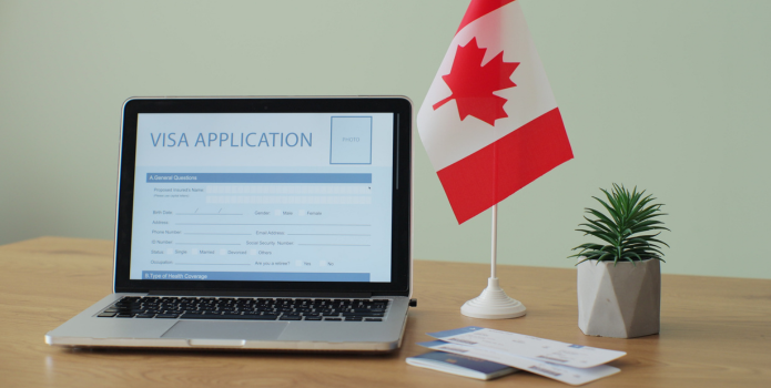 minh họa quy trình xin visa canada online