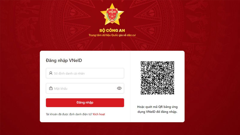 Đã có tài khoản định danh điện tử VNeID, đăng ký từ mức 1 trở lên.