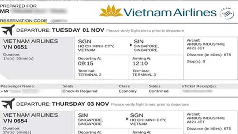 Hướng dẫn cách book vé máy bay để làm visa chi tiết