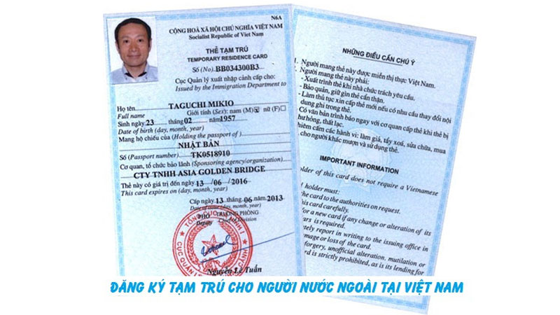 Điều kiện, hồ sơ xin giấy tạm trú cho người nước ngoài