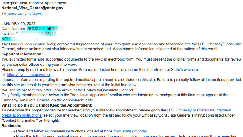 Tìm hiểu về thư phỏng vấn định cư Mỹ năm 2026