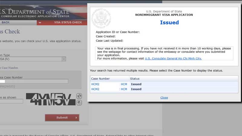 Cách kiểm tra tình trạng hồ sơ CEAC sau khi nhận giấy xanh visa Mỹ