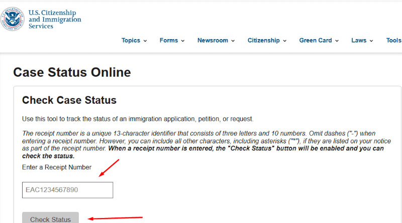 Hướng dẫn cách tra cứu hồ sơ USCIS online bằng Receipt Number