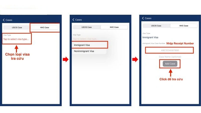 Tra cứu hồ sơ bằng Receipt Number trên Case Status Online